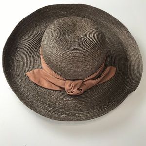 Betmar Womens Straw Sun Hat Brown Bow Beach Shade